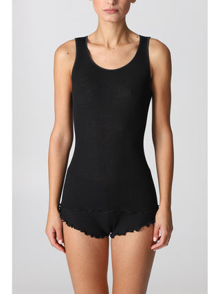 Canotta spallina larga in lana e seta Alpina