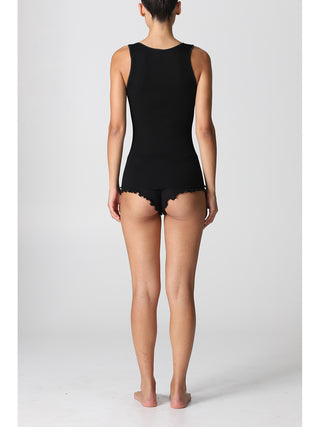 Canotta spallina larga in lana e seta Alpina