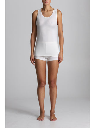 Canotta spallina larga in lana e cotone Alpina