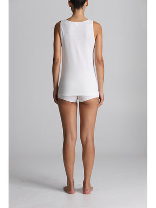 Canotta spallina larga in lana e cotone Alpina