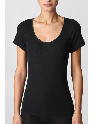 Maglietta mezza manica in lana e seta Alpina