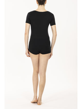 Canotta manica corta  in lana e cotone annnero Alpina