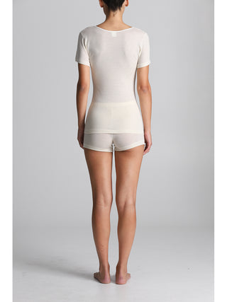 Maglietta mezza manica in lana e seta Alpina