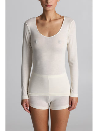 Maglietta manica lunga in lana e seta Alpina