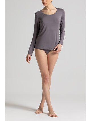 Maglietta manica lunga in morbido modal