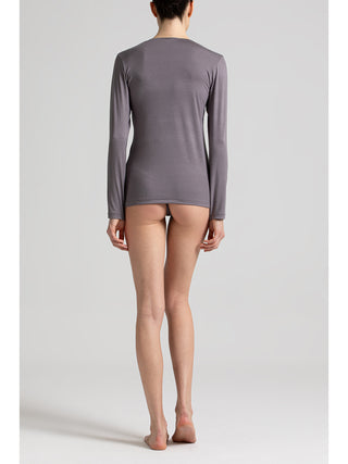 Maglietta manica lunga in morbido modal