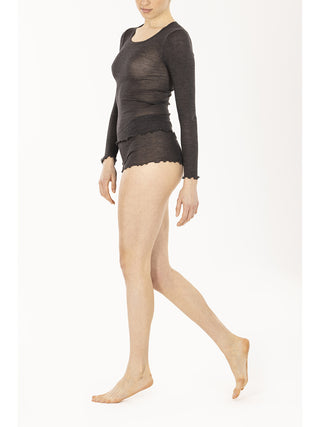 Maglietta in calda e pregiata lana e seta Lignite Alpina