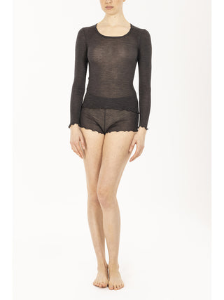 Maglietta in calda e pregiata lana e seta Lignite Alpina