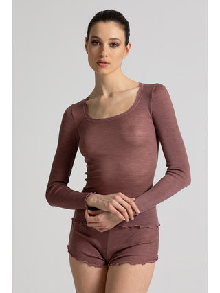 Maglietta in calda e pregiata lana e seta