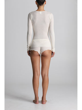 Maglietta manica lunga in lana e seta Alpina