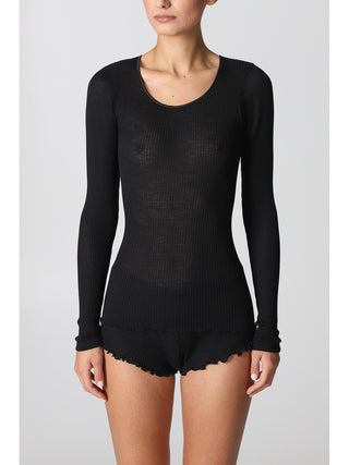 Maglietta manica lunga in lana e seta Alpina