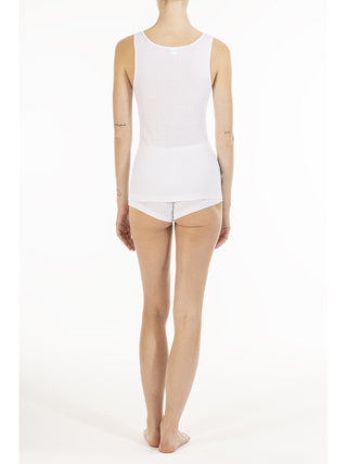 Derby spallina stretta con pizzo elastico Bianco Alpina
