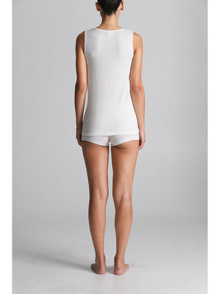 Canotta spallina stretta in lana e cotone Alpina