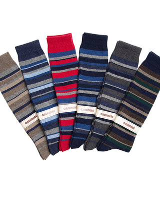 Calza rigata in misto cachemire Beige Alpina