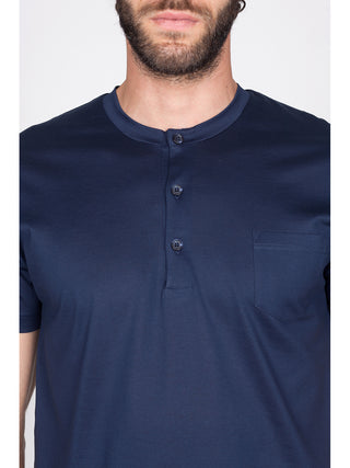 Pigiama Corto In Pregiato Jersey Di Cotone Mercerizzato