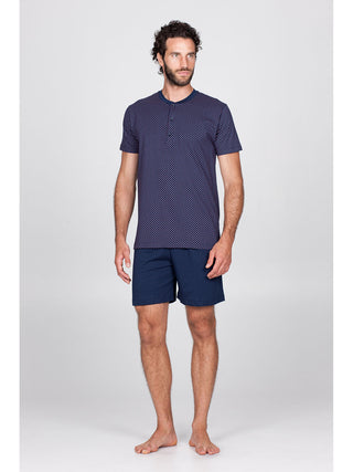 Pigiama corto serafino in fresco jersey Alpina