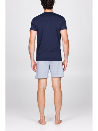 Fresco pigiama corto serafino in puro cotone Alpina