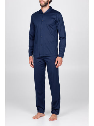 Pigiama Aperto In Pregiato Jersey Di Cotone Mercerizzato