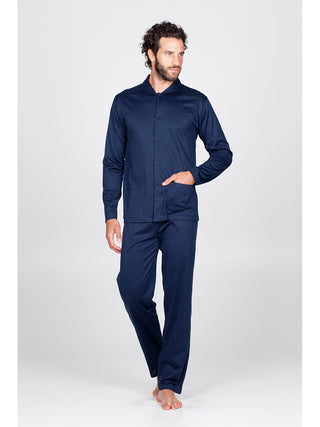 Pigiama Aperto In Pregiato Jersey Di Cotone Mercerizzato