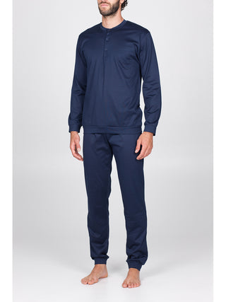 Pigiama Aperto In Pregiato Jersey Di Cotone Mercerizzato