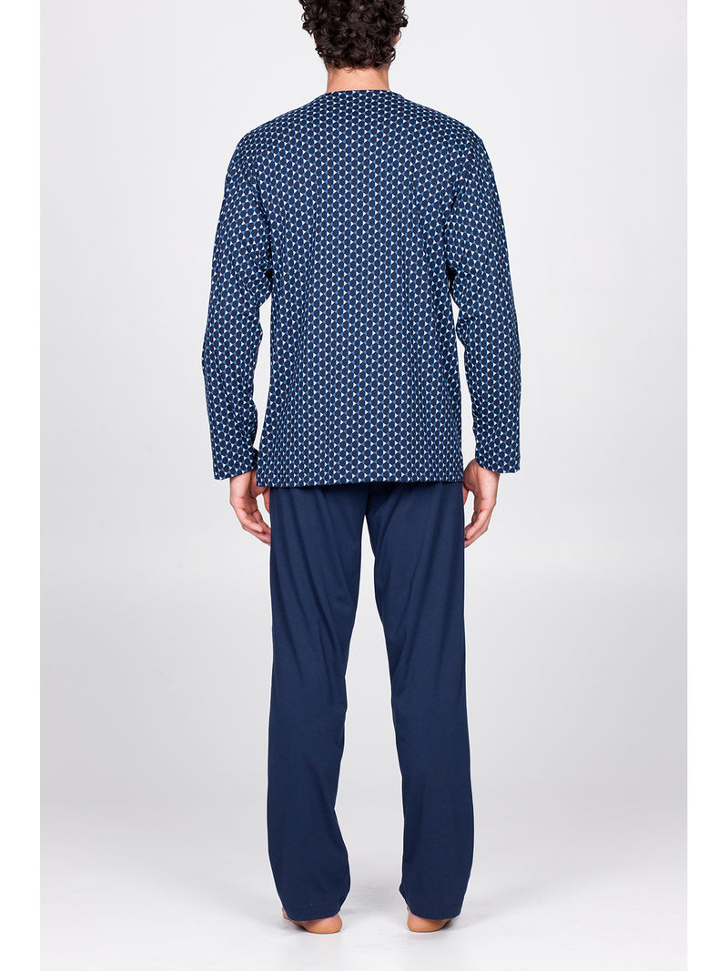 Pigiama Lungo Cardigan In Cotone Traspirante