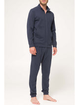 Tuta zip in jersey pesante di puro cotone