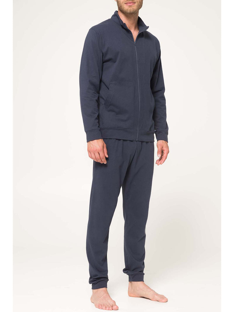 Tuta zip in jersey pesante di puro cotone