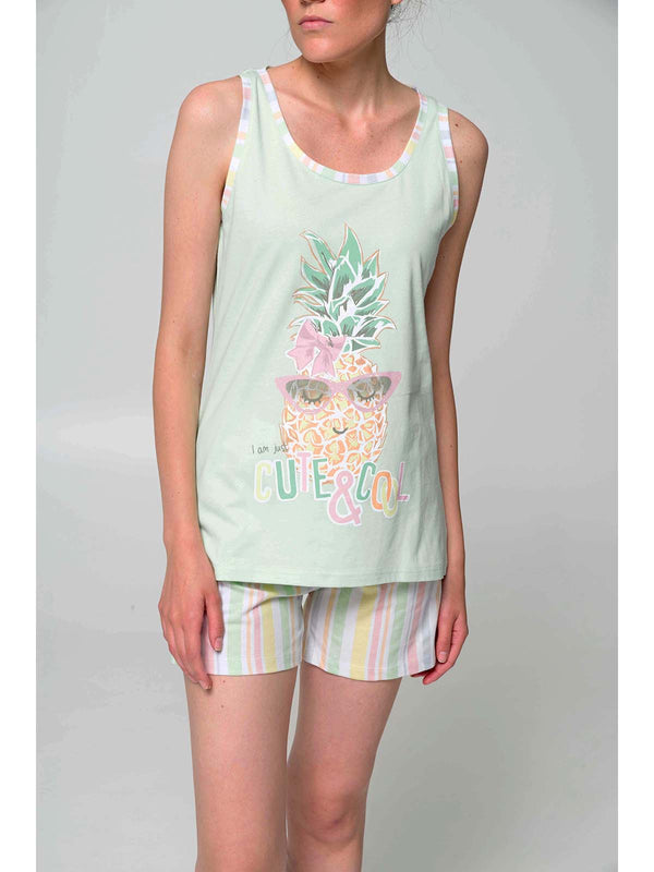 Pigiama corto in fresco jersey 100% cotone