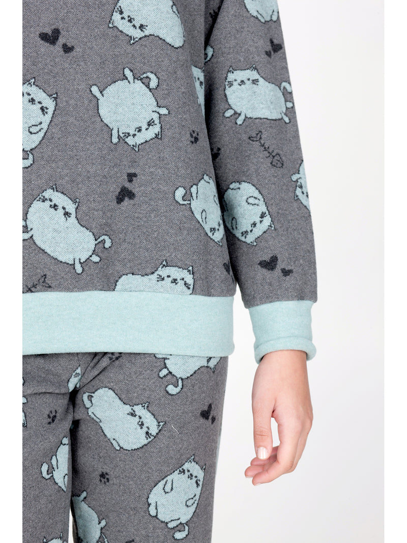 Pigiama in caldo jacquard di cotone