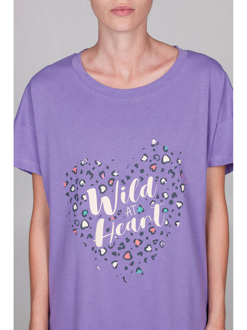 Maxi t-shirt con stampa in puro cotone