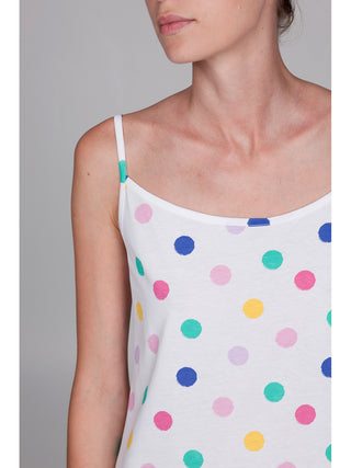 Camicia da notte con spalline a top in fresco cotone pettinato Alpina