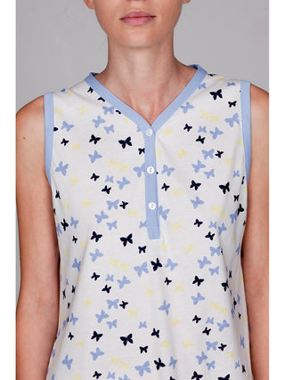 Camicia da notte con spallina larga in freschissimo cotone Alpina