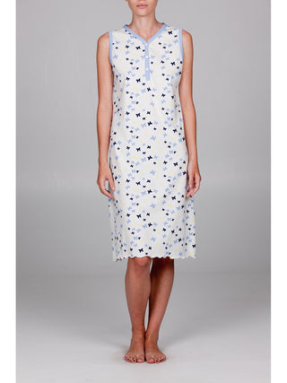 Camicia da notte con spallina larga in freschissimo cotone Alpina