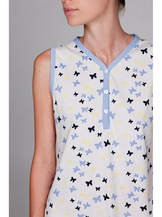 Camicia da notte con spallina larga in freschissimo cotone Alpina