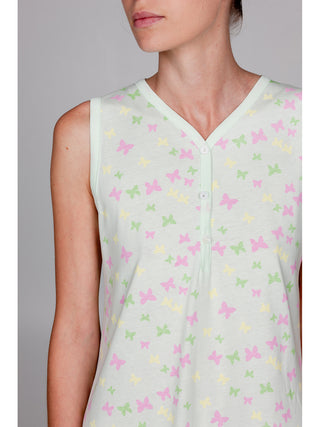 Camicia da notte con spallina larga in freschissimo cotone Alpina