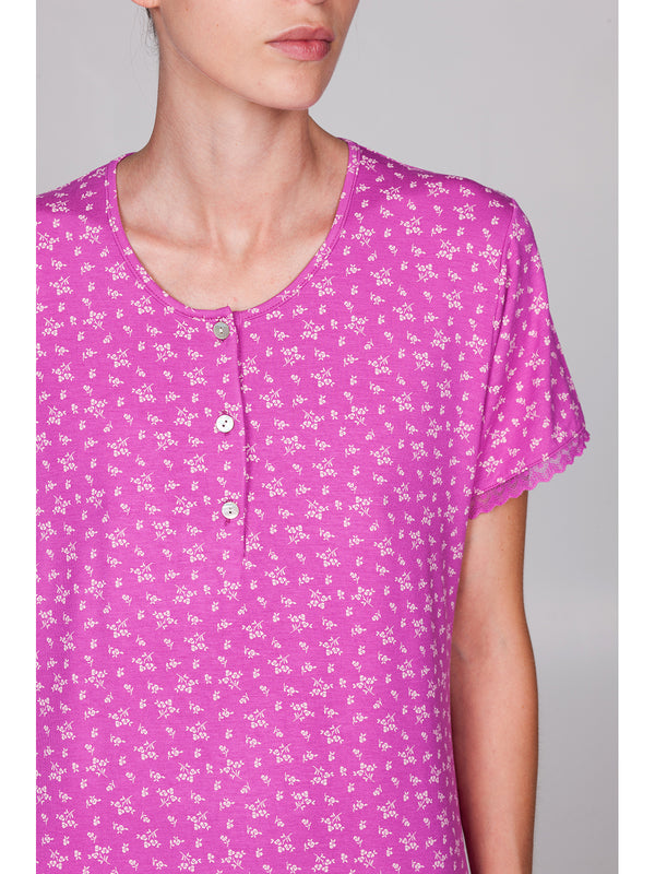 Camicia Da Notte Mezza Manica In Morbida Viscosa