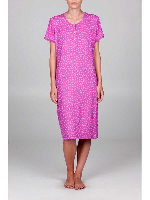 Camicia Da Notte Mezza Manica In Morbida Viscosa
