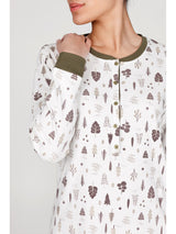 Camicia da notte in interlock di puro cotone