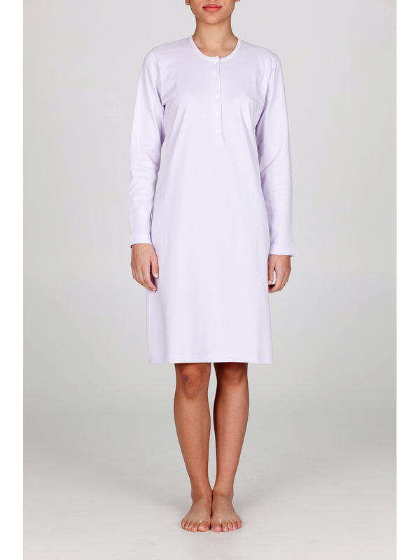 Camicia da notte in interlock di puro cotone
