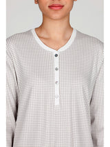 Camicia da notte in interlock di puro cotone