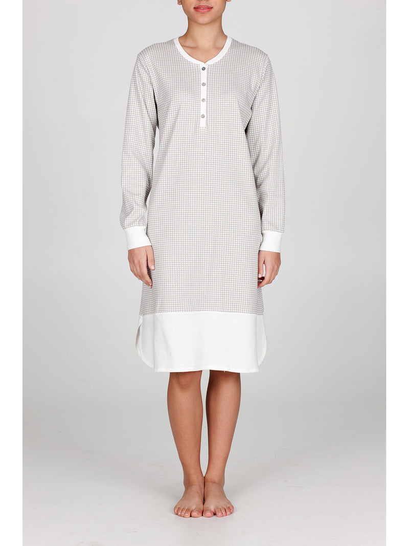 Camicia da notte in interlock di puro cotone