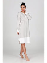 Camicia da notte in interlock di puro cotone