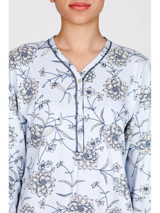 Camicia da notte in interlock di puro cotone Alpina