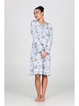 Camicia da notte in interlock di puro cotone