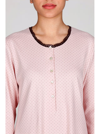 Camicia da notte in interlock di puro cotone Alpina