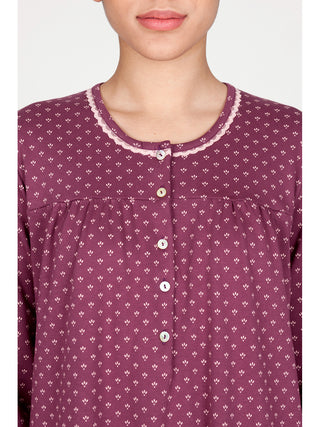 Camicia da notte in interlock di puro cotone Alpina