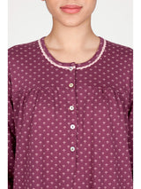Camicia da notte in interlock di puro cotone
