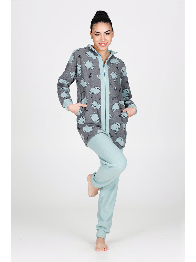 Vestaglia in caldo jacquard di cotone