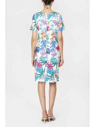 Abito mezza manica in lucente viscosa elasticizzata Alpina