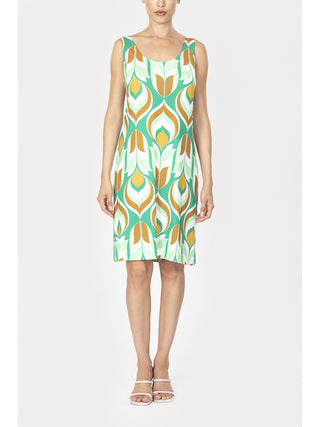 Abito con spallina larga in lucente viscosa elasticizzata Alpina